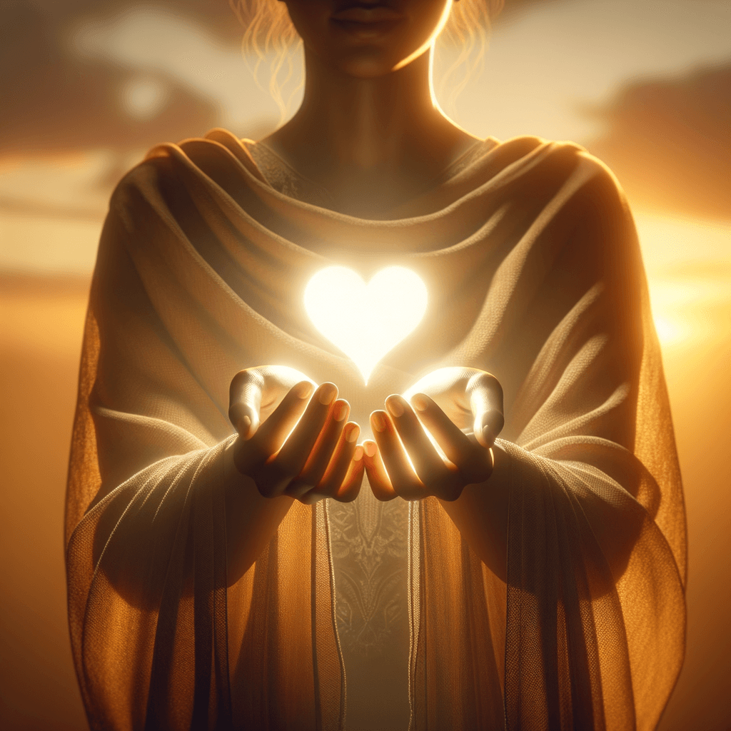 Heart being given, donor generosity