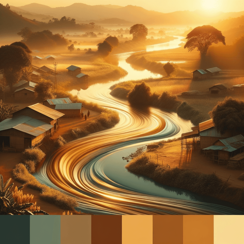 A flowing river symbolizing love circulation through communities