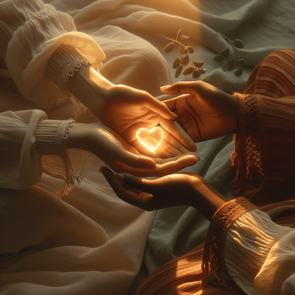 Heart being shared, love flowing to communities